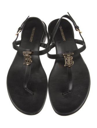 Burberry Leather T-Strap Sandals