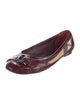 Burberry Nova Check Pattern Patent Leather Ballet Flats