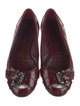 Burberry Nova Check Pattern Patent Leather Ballet Flats