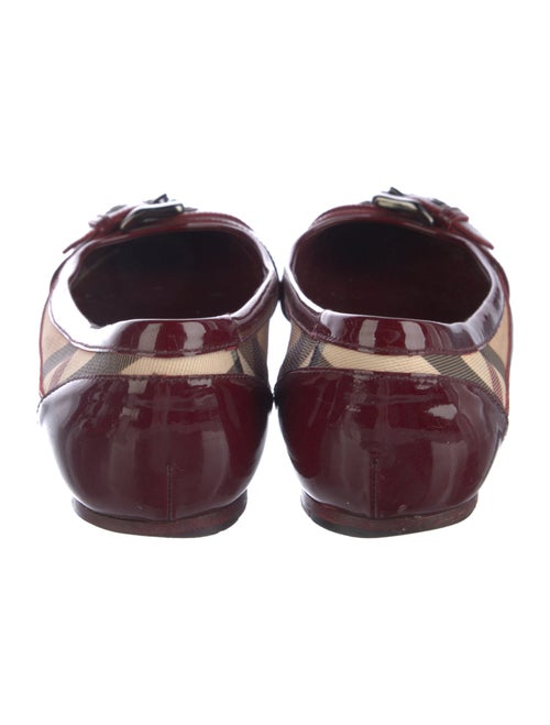 Burberry Nova Check Pattern Patent Leather Ballet Flats