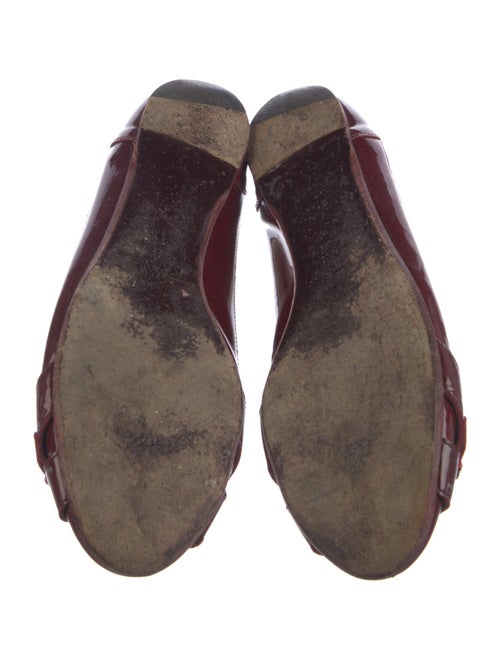 Burberry Nova Check Pattern Patent Leather Ballet Flats