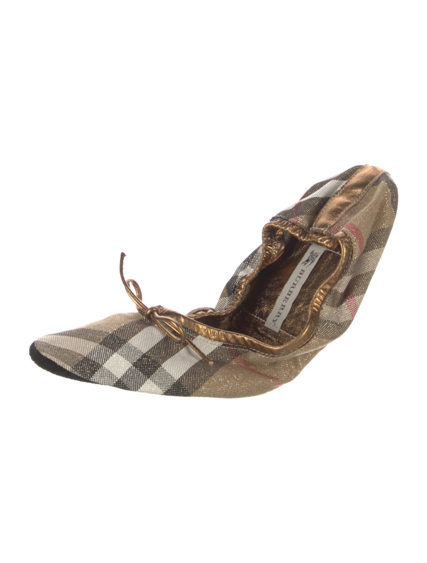 Burberry Plaid Print Mary Jane Flats