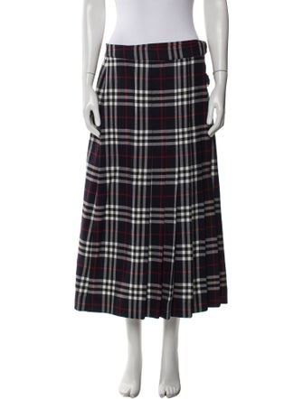 Burberry Wool Midi Length Skirt