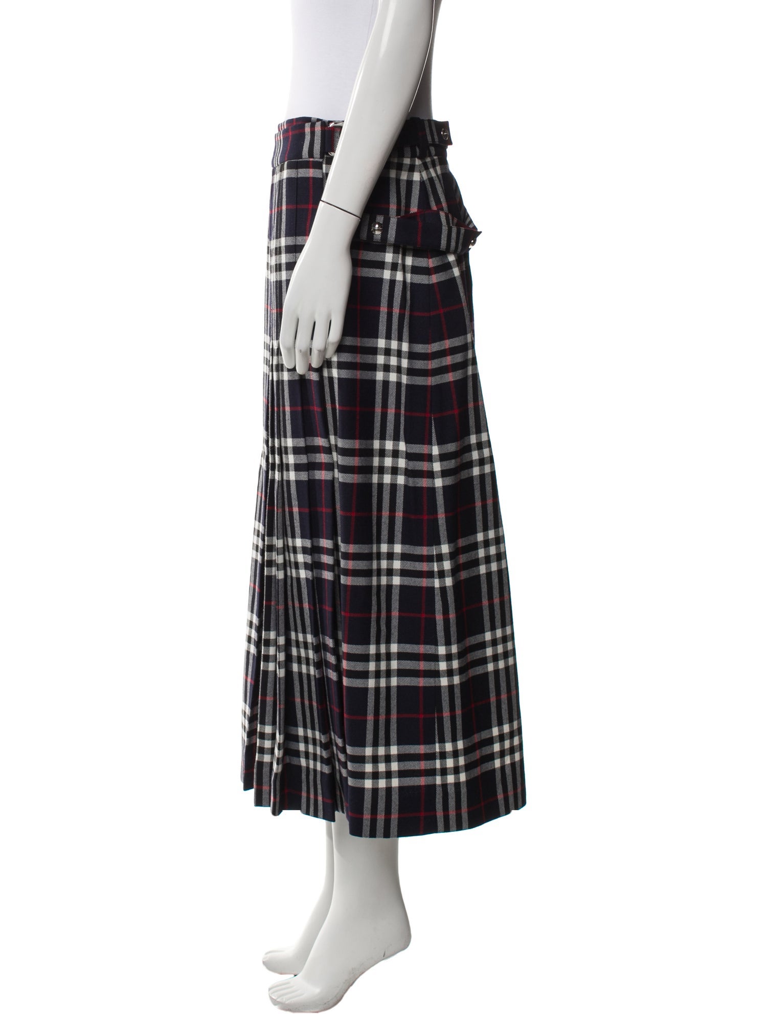 Burberry Wool Midi Length Skirt