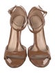 Burberry Patent Leather Cutout Accent T-Strap Sandals
