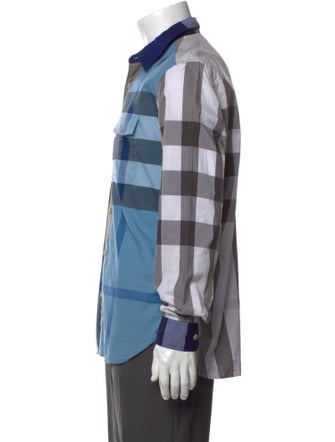 Burberry Plaid Print Long Sleeve Shirt