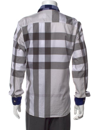 Burberry Plaid Print Long Sleeve Shirt