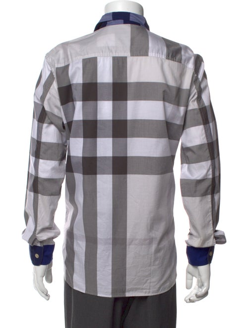 Burberry Plaid Print Long Sleeve Shirt