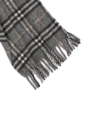 Burberry Merino Wool Plaid Print Scarf