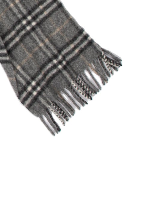 Burberry Merino Wool Plaid Print Scarf