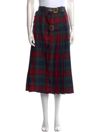 Burberry Wool Midi Length Skirt