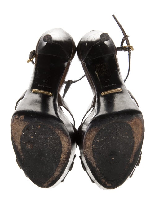 Burberry Leather T-Strap Sandals