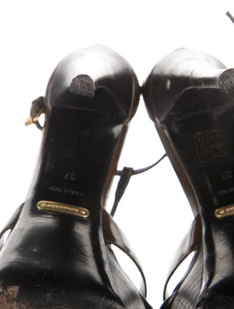 Burberry Leather T-Strap Sandals