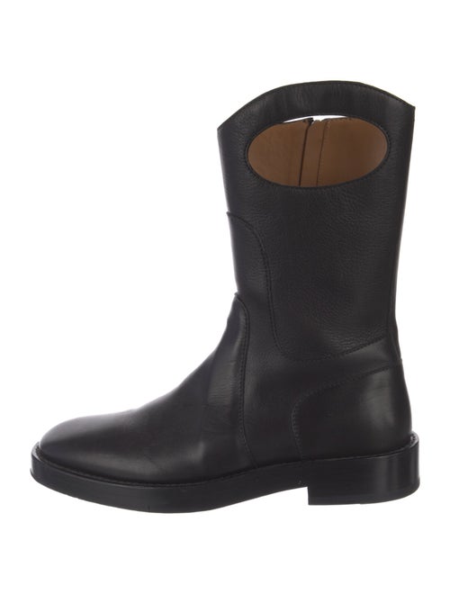 Burberry Leather Cutout Accent Western Boots