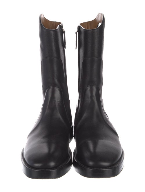 Burberry Leather Cutout Accent Western Boots