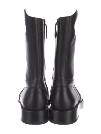 Burberry Leather Cutout Accent Western Boots