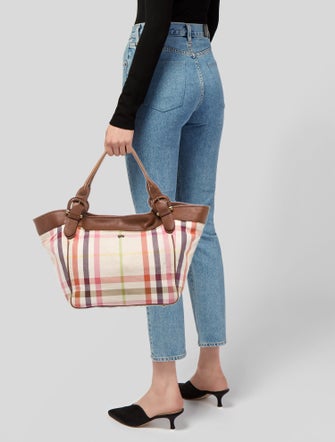 Burberry Prorsum Rainbow Check Tote