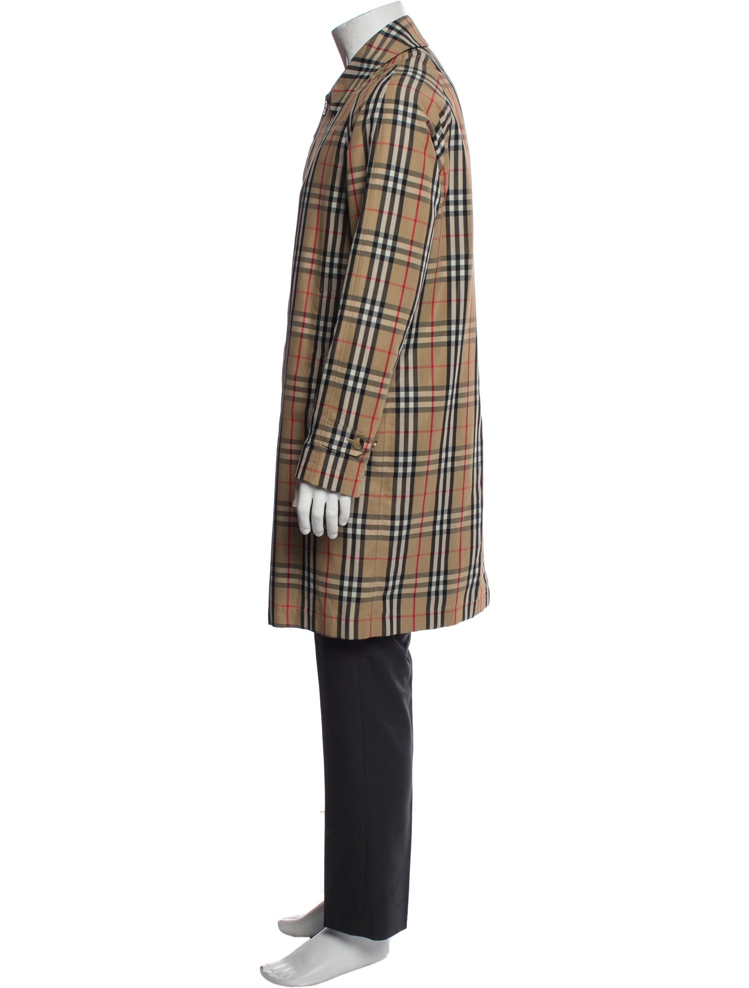 Burberry Plaid Print Overcoat