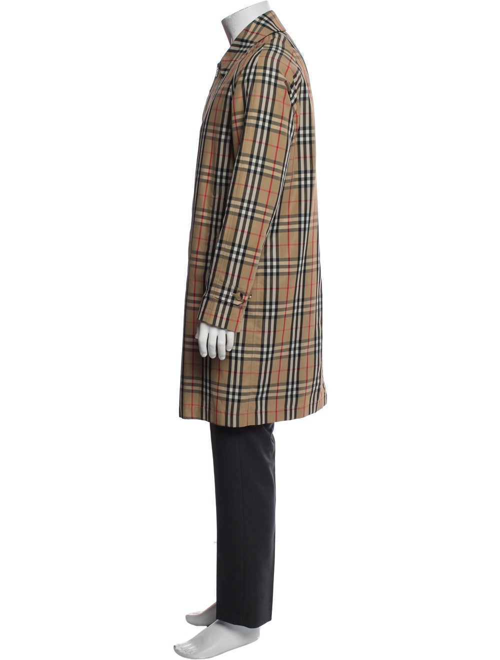 Burberry Overcoat Neutrals Plaid Print Woven Lini… - image 2