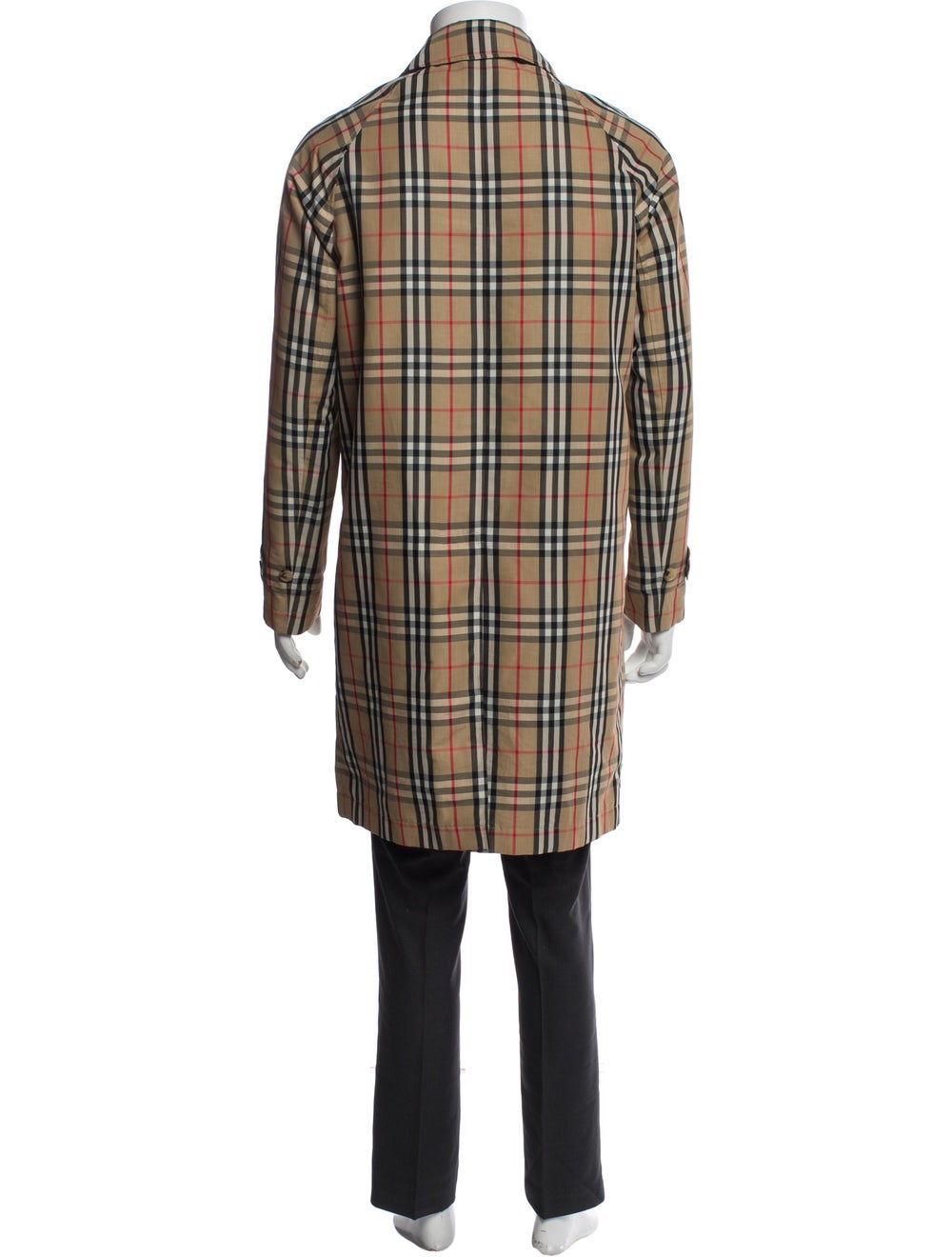 Burberry Overcoat Neutrals Plaid Print Woven Lini… - image 3