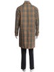 Burberry Plaid Print Overcoat