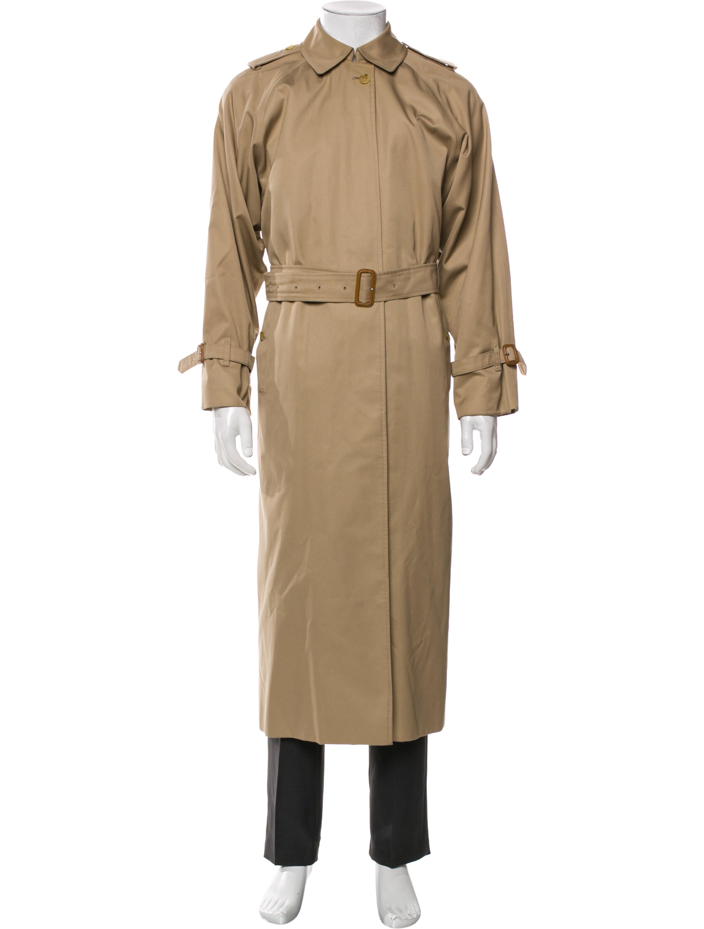 Burberry Nova Check Pattern Wool Trench Coat