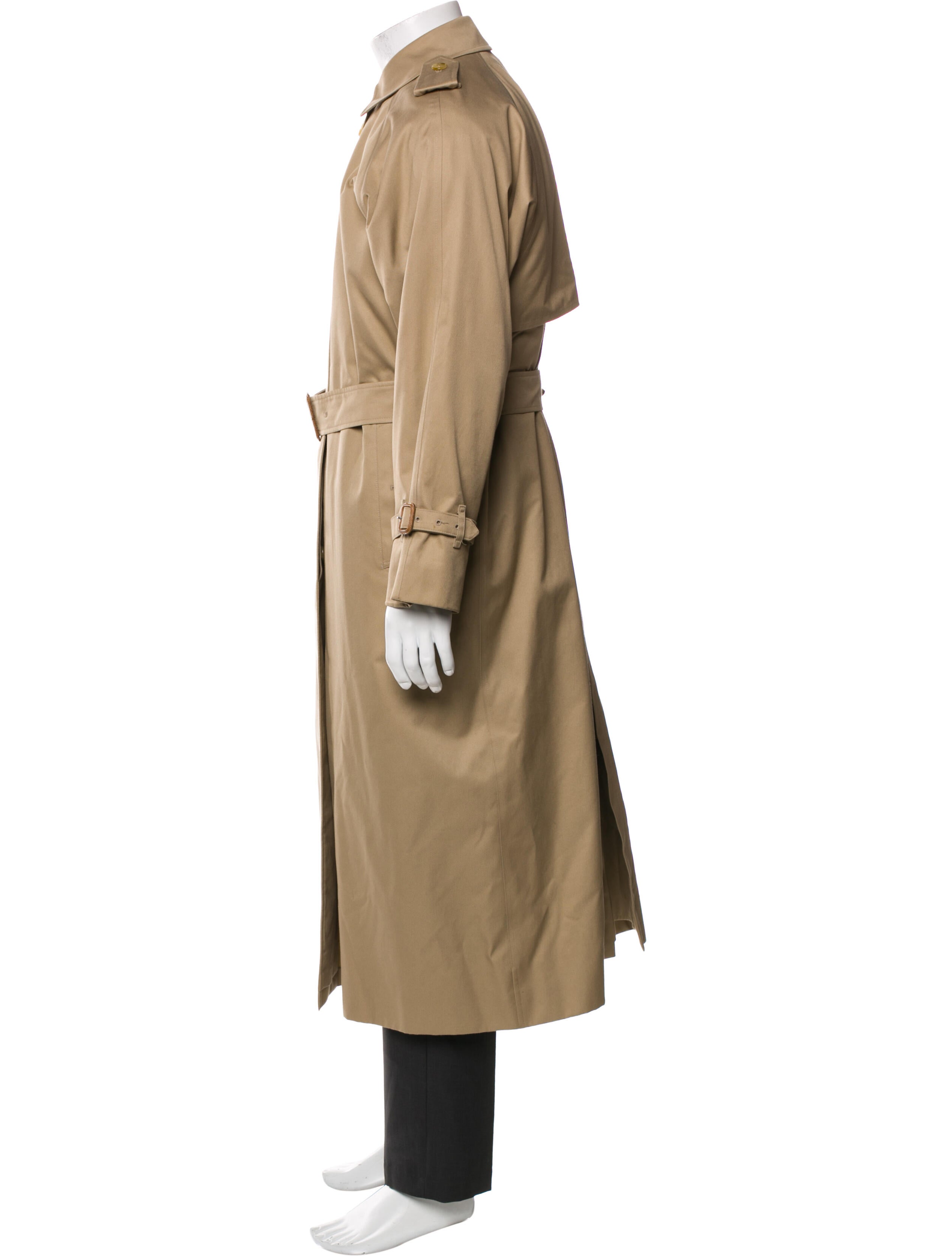 Burberry Nova Check Pattern Wool Trench Coat