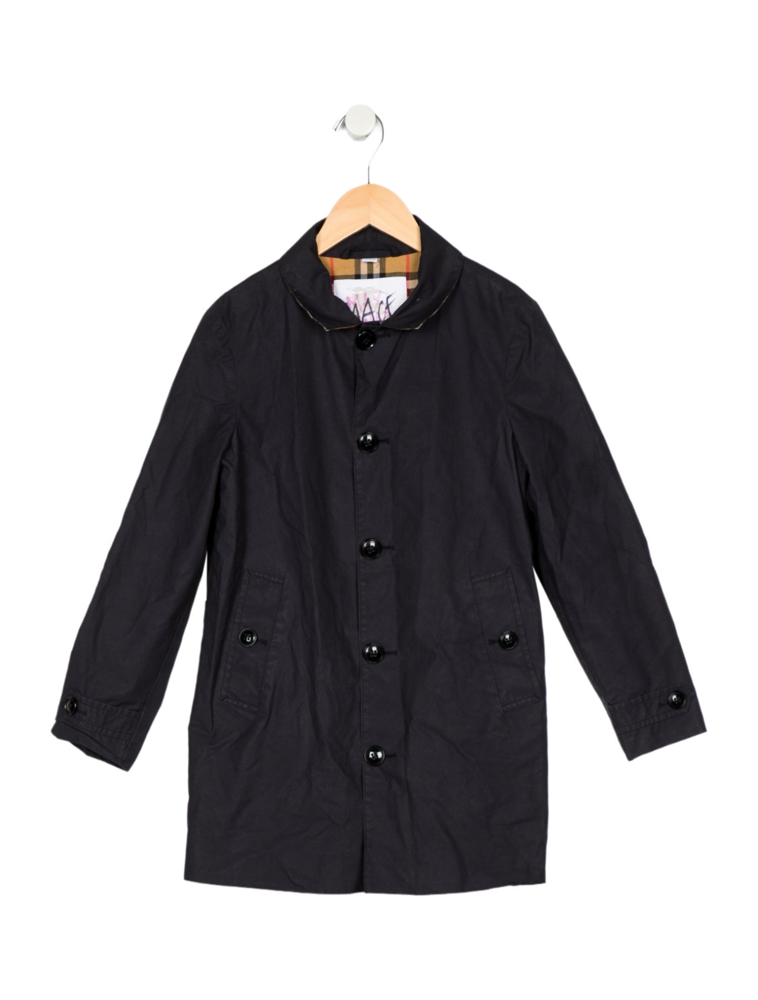 Burberry kid girls' blue coat