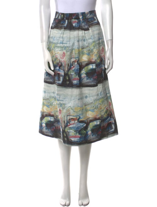 Burberry Printed Midi Length Skirt