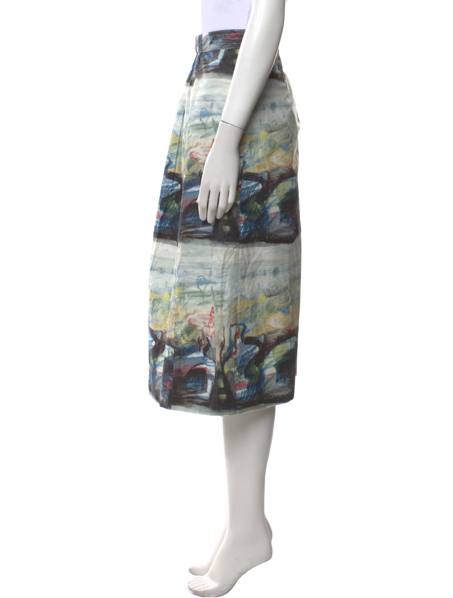 Burberry Printed Midi Length Skirt