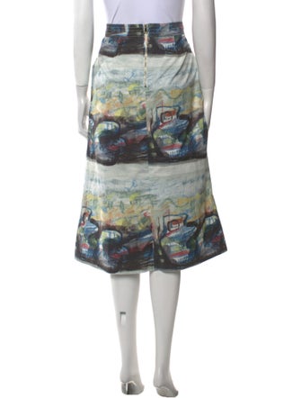 Burberry Printed Midi Length Skirt