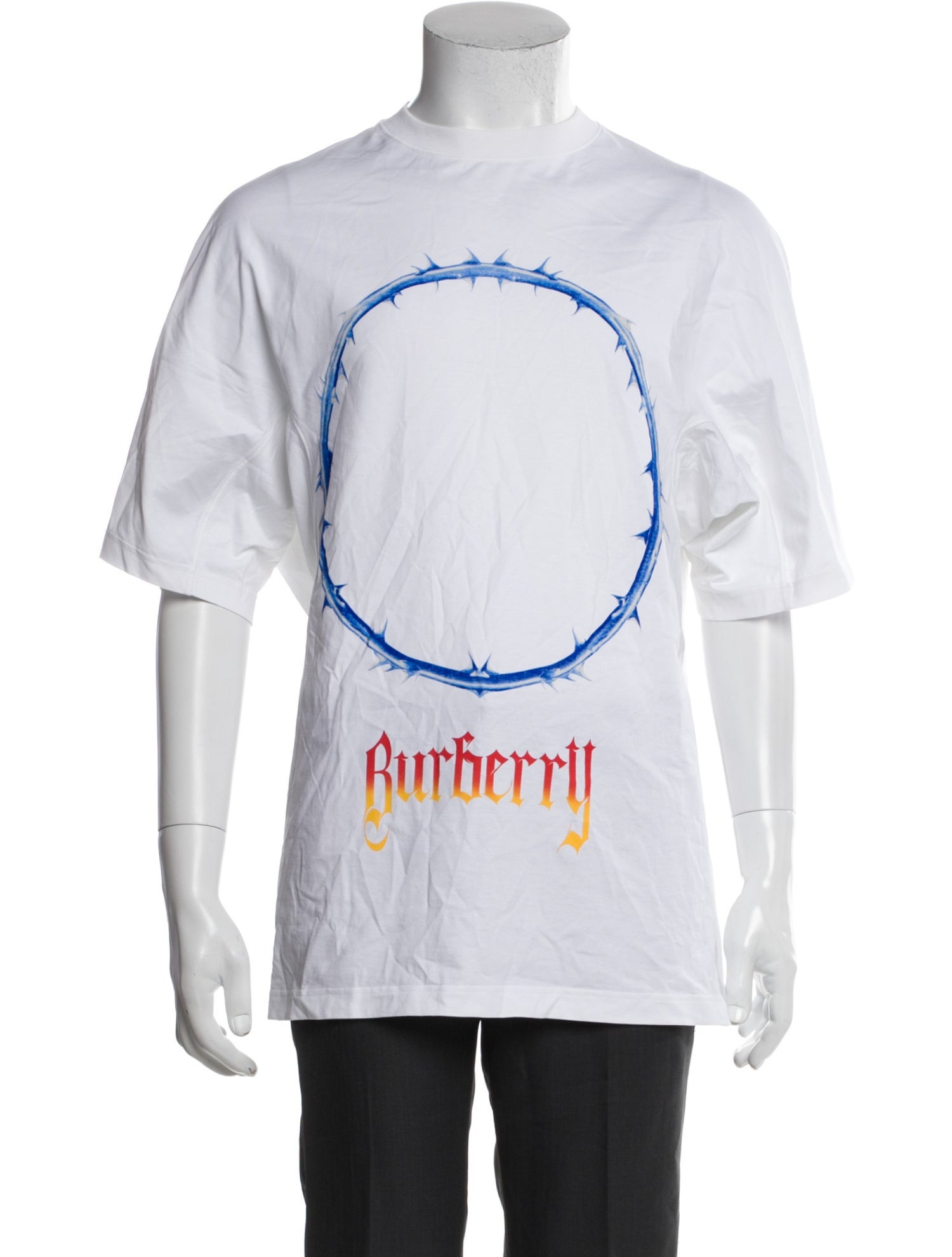 Burberry Graphic Print Mock Neck T-Shirt