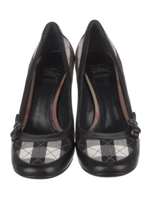 Burberry House Check Pattern Leather Pumps