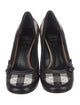 Burberry House Check Pattern Leather Pumps