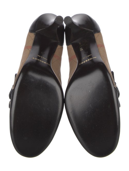 Burberry House Check Pattern Leather Pumps