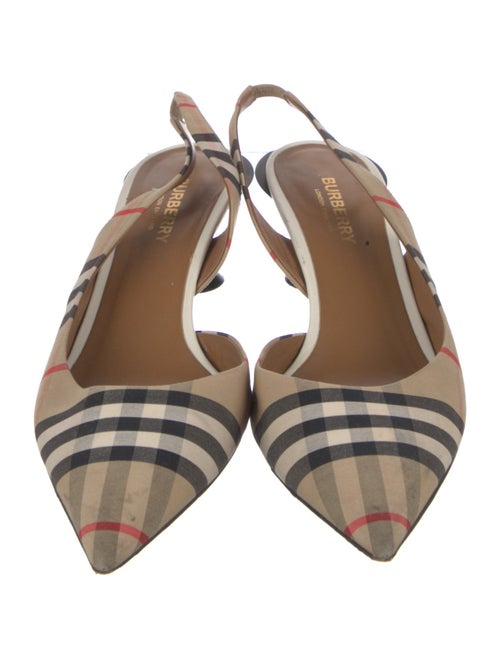 Burberry Canvas Printed Slingback Pumps