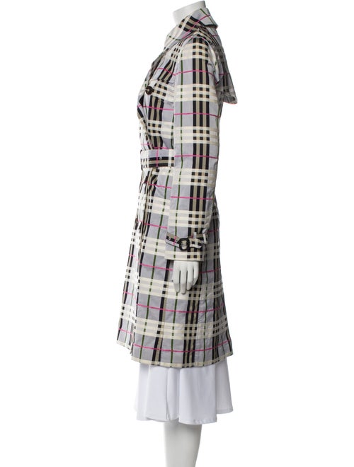 Burberry London Plaid Print Trench Coat