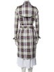 Burberry London Plaid Print Trench Coat