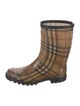 Burberry House Check Pattern Rubber Rain Boots