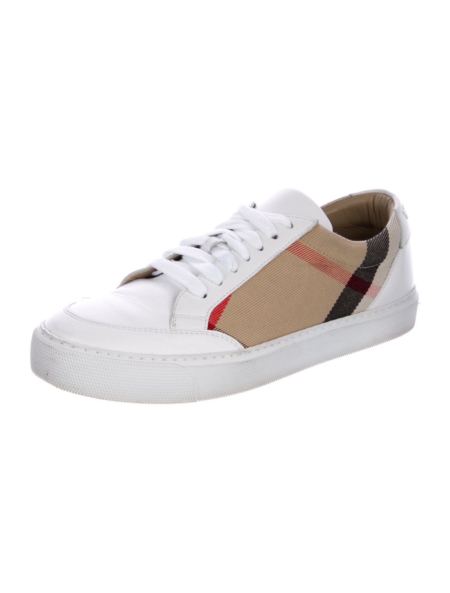 Burberry House Check Pattern Leather Sneakers