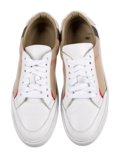 Burberry House Check Pattern Leather Sneakers