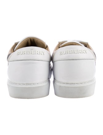 Burberry House Check Pattern Leather Sneakers