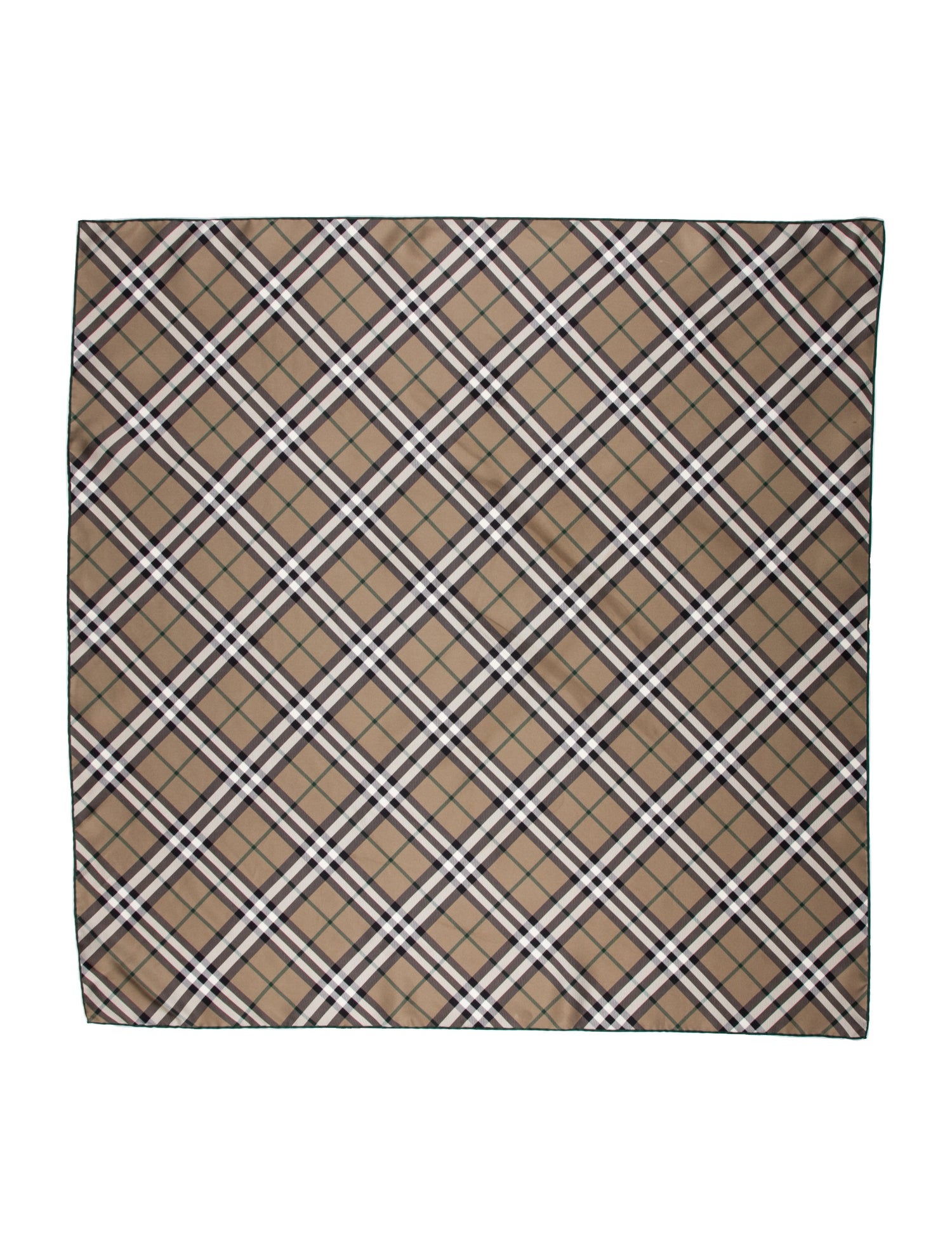 Burberry Silk Plaid Print Scarf