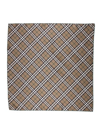 Burberry Silk Plaid Print Scarf