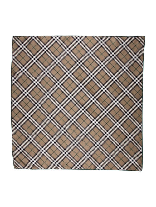 Burberry Silk Plaid Print Scarf