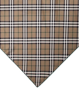 Burberry Silk Plaid Print Scarf