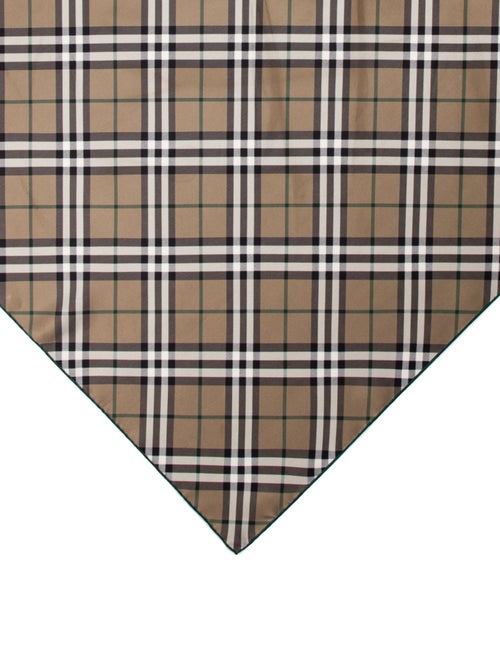 Burberry Silk Plaid Print Scarf