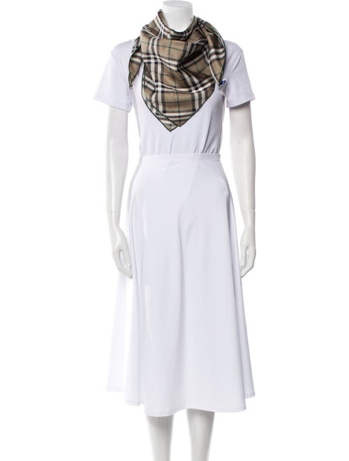 Burberry Silk Plaid Print Scarf