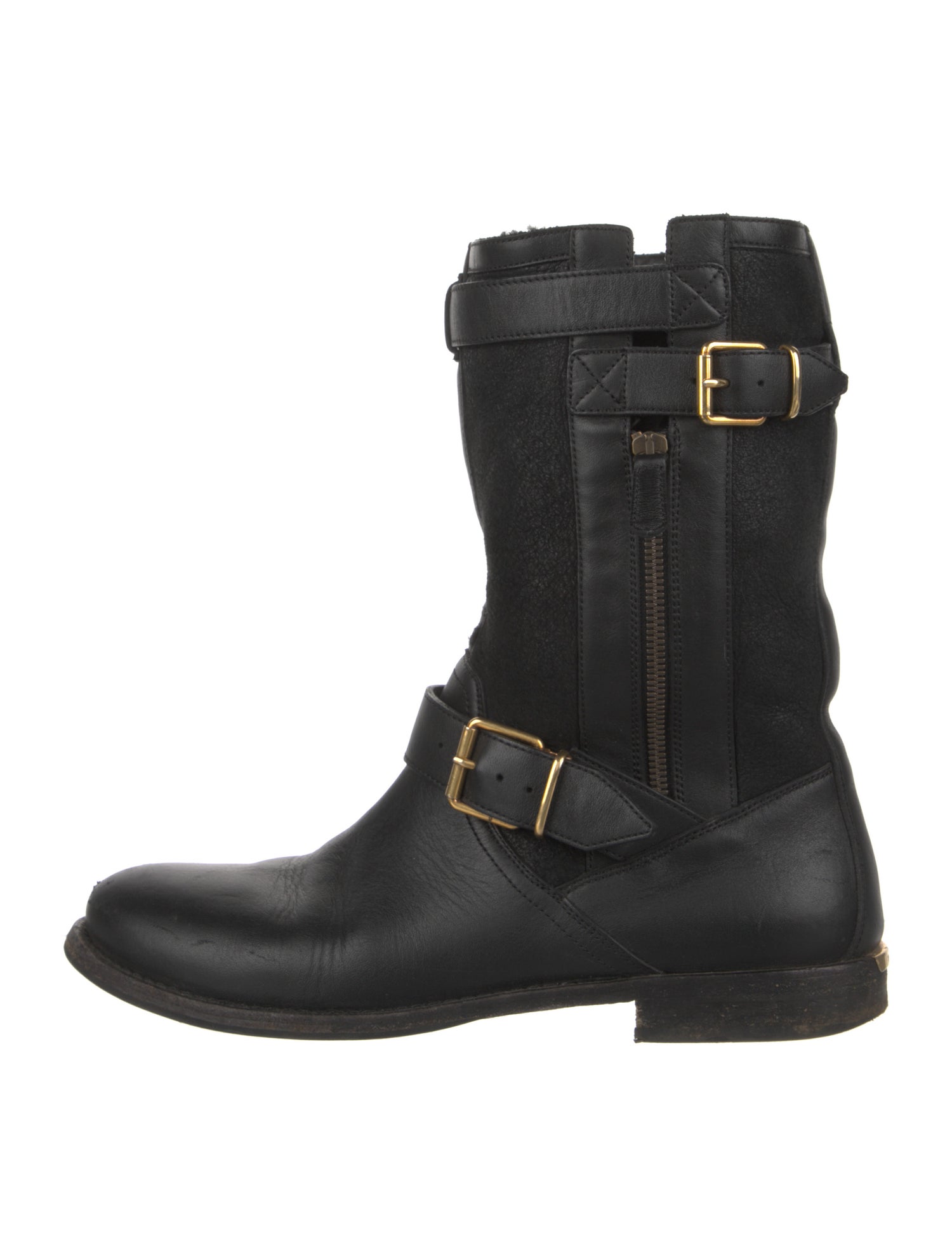 Burberry Leather Moto Boots