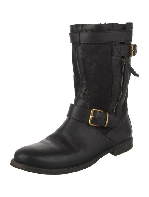 Burberry Leather Moto Boots